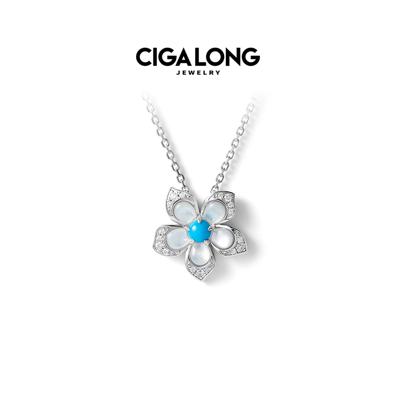 【灵感设计师陈昊宇】CIGALONG龙梓嘉风车茉莉绿松石项链新品珠宝