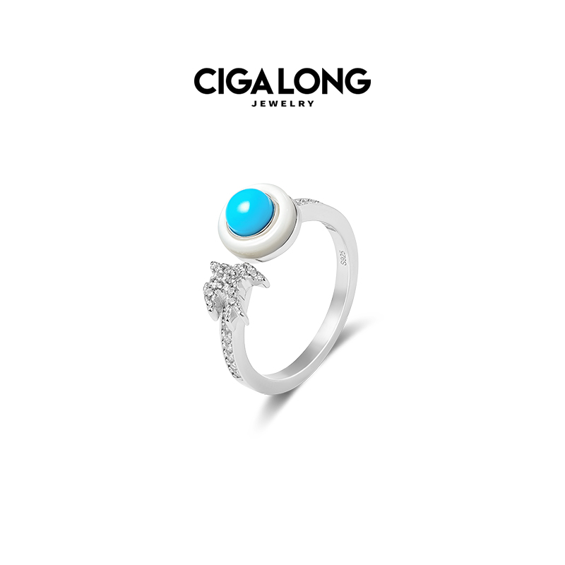 【飞燕信使徐滨】CIGALONG龙梓嘉月下飞燕松石绿戒指新中式珠宝