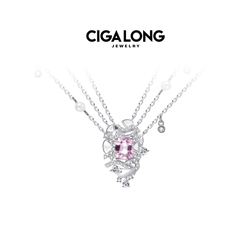 CIGALONG浪卷吟粉尖晶吊坠