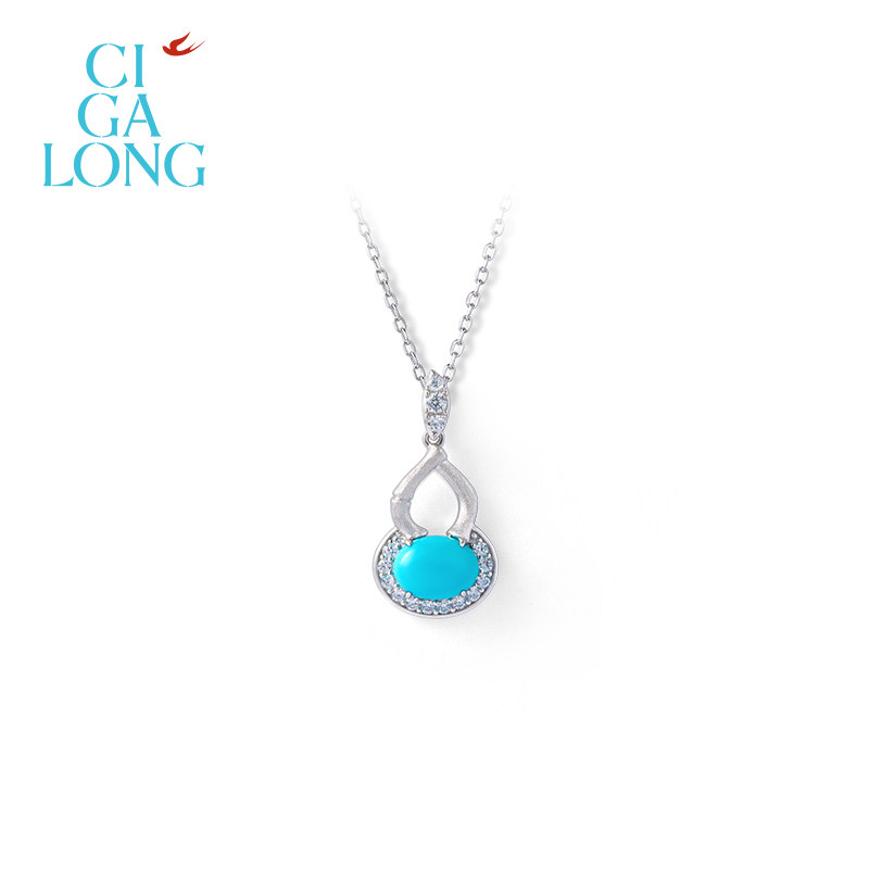 CIGALONG龙梓嘉葫芦绿松石耳钉项链新品原创新中式珠宝,珠宝/钻石/翡翠,颈饰,淘宝优惠券,粉丝福利购,淘宝优惠卷