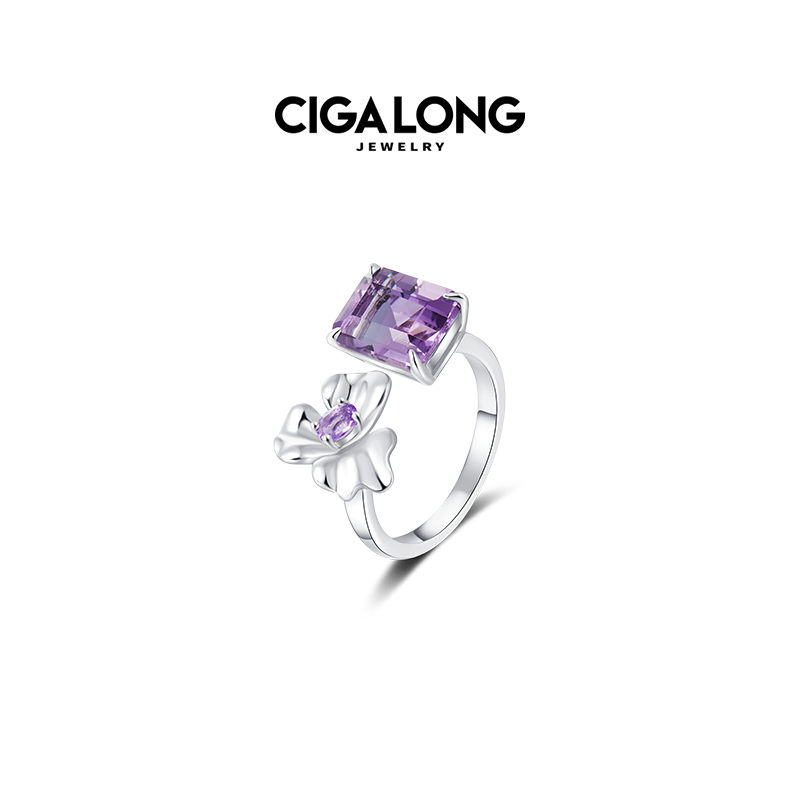 CIGALONG龙梓嘉莫奈鸢尾花紫水晶项链手链耳钉戒指翡冷翠珠宝礼物