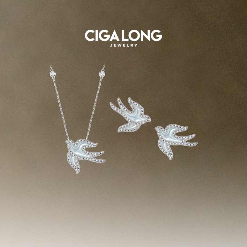 【飞燕信使徐滨】CIGALONG龙梓嘉乘风飞燕母贝耳钉新品新中式珠宝