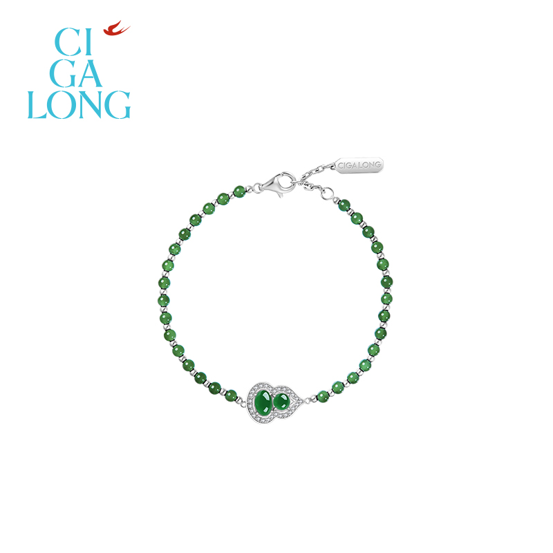 CIGALONG龙梓嘉翡翠小葫芦翡翠手链项链耳钉新中式原创设计珠宝
