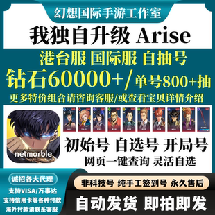 我独自升级Arise初始号国际服港台服自选开局石头资源崛起自抽号