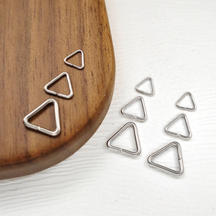 九玥饰品 304不锈钢三角扣开口圈珠子连接扣小配件正三角环可开口