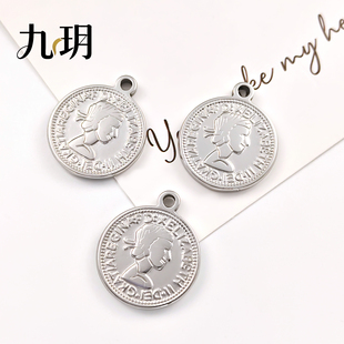 diy欧美英伦复古复古人像吊坠复古钱币吊坠精美挂件