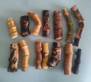 天然楠竹竹鞭竹根手把件把玩竹制品黑化虫磕异形竹摆件一物一图