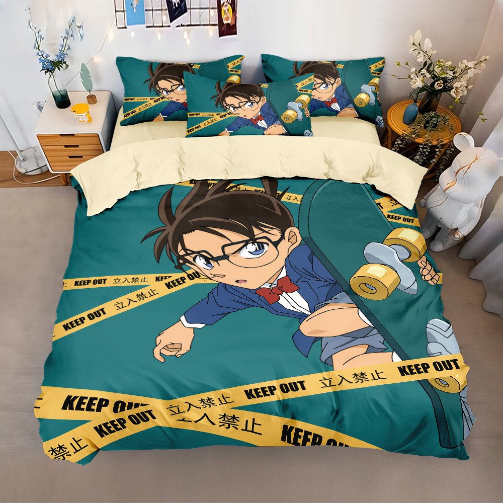 柯南床品四件套二次元个性主题基德被套学生宿舍单人家居床单床笠