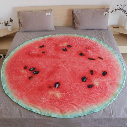 西瓜法兰绒定制午睡blanket