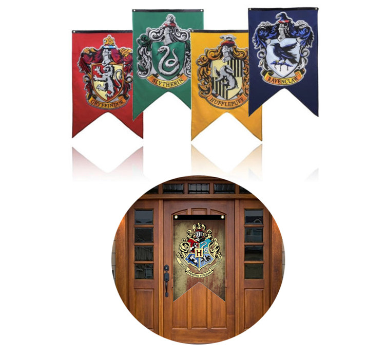 75*125cm 哈利波特旗帜 四学院旗 霍格沃茨标志旗共5面 装饰吊旗