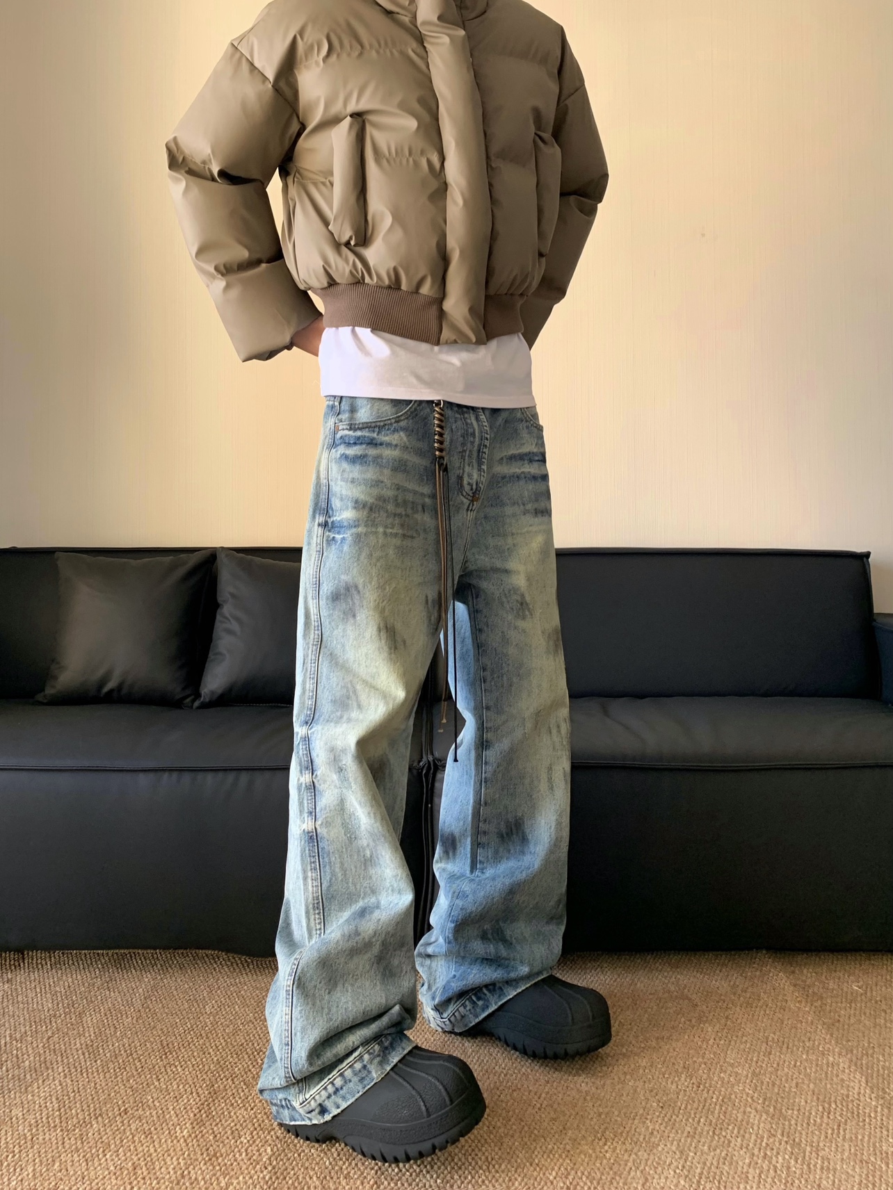 痞帅vibe美式复古牛仔裤宽松水洗