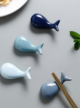 可爱小动物陶瓷筷子托筷架日式笔搁筷子勺子架筷子拖欧式筷枕