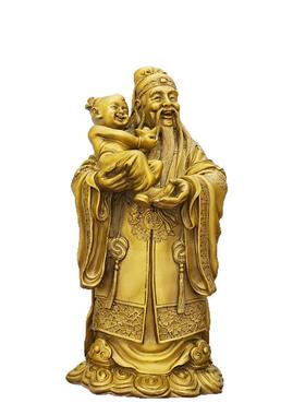 黄铜福禄寿摆件福星禄星寿星老人祝寿客厅家用神像大号