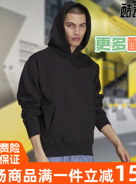 阿迪达斯三叶草男卫衣2022春季新款加绒连帽套头衫 H11377 H09177