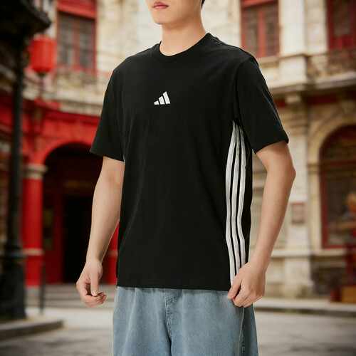 阿迪达斯男子短袖2026夏季新款纯棉运动服跑步透气圆领T恤 JD1906