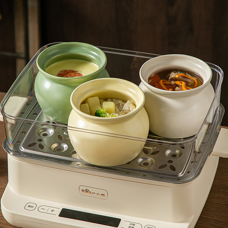 蒸饭瓦罐陶瓷炖盅隔水炖家用单人