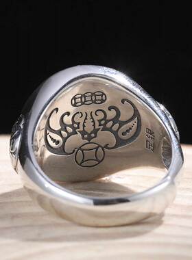 八卦戒指九宫八卦银戒指男戒十二生肖乾坤八卦银戒指可旋转