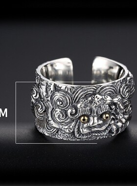 泰银男士霸气个性潮流宽大码防身时尚嘻哈复古大拇指环子