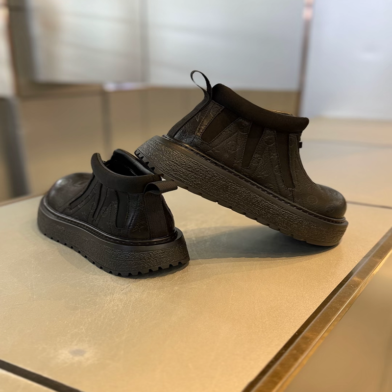 欧洲站复古切尔希烟筒短靴男士加绒保暖马丁靴增高厚底潮牌印花鞋,流行男鞋,时尚休闲鞋,淘宝优惠券,粉丝福利购,淘宝优惠卷