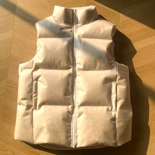 CHANSUER透明防水百搭羽绒马甲重磅科技面料超轻90白鸭绒立领背心