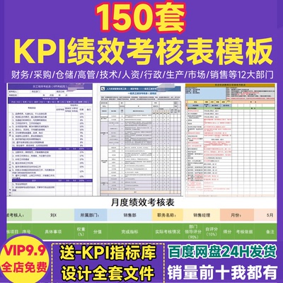 KPI绩效考核表 公司行政销售财务采购管理生产技术员工岗位评分表