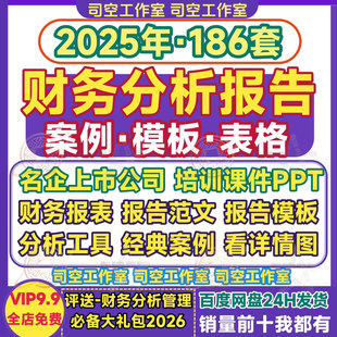 财务分析报告模板报表格培训PPT上市公司名企业word实例案例范文