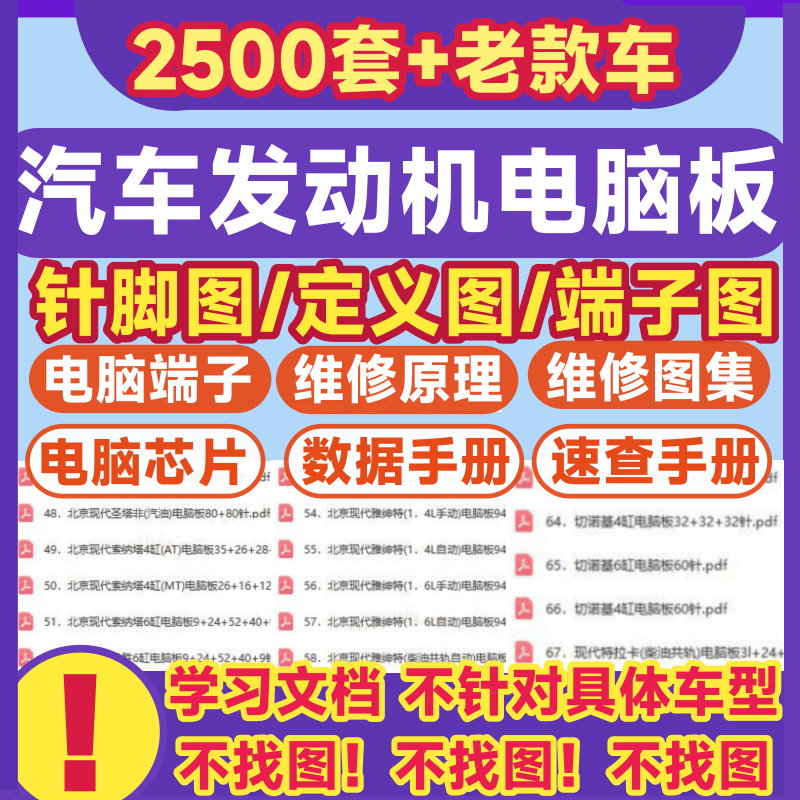 汽车电脑板针脚定义图发动机ecu端子定义全车电路图维修资料手册