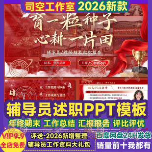 辅导员述职PPT 高校班主任教师学期年终评比汇报期末工作总结模板