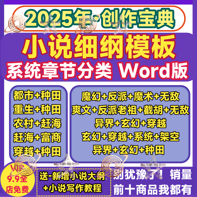 小说大纲细纲模版爽文反派玄幻种田都市异界魔幻网络小说写作教程