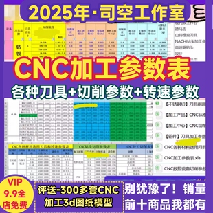 CNC加工刀具参数表 工厂验证加工中心车削切削编程转速数控参考表