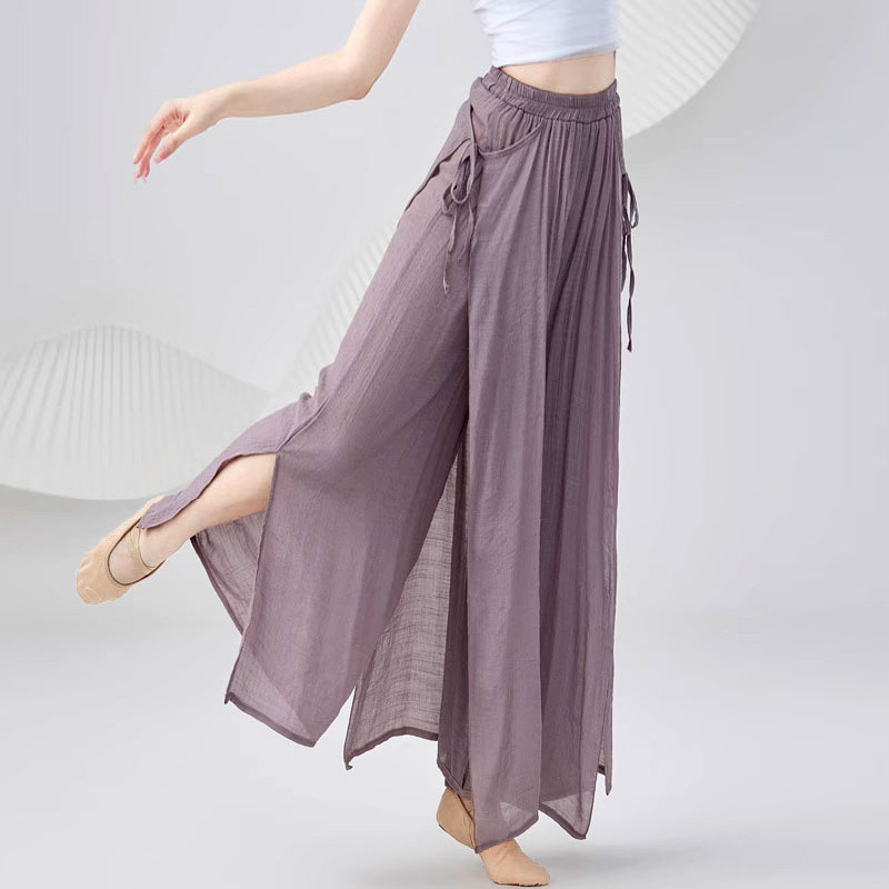 古典舞练功服女身韵飘逸中国风现代舞蹈演出服装成人系带阔腿