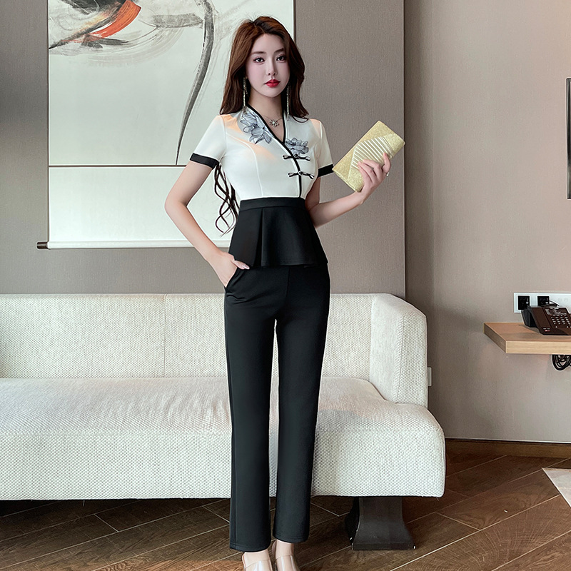 养生馆气质足疗技师工作服高端减龄足浴套装显瘦美容院美容师