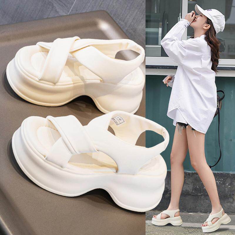 厚底凉鞋女2025新款夏季外穿7cm增高小个子时尚休闲老爹凉鞋
