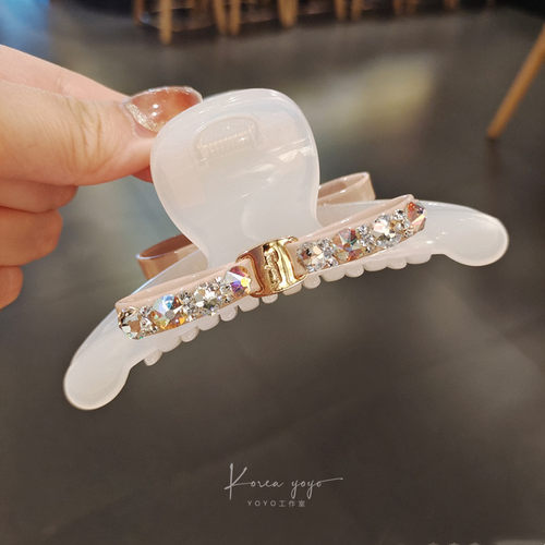 11厘米抓夹奢华水晶爆闪镶钻鲨鱼夹丸子头发饰饰品发夹卡子