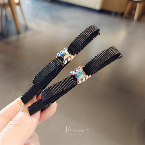 单只8厘米水钻发卡头饰镶钻刘海鸭嘴夹子碎发发夹女边夹发饰卡子