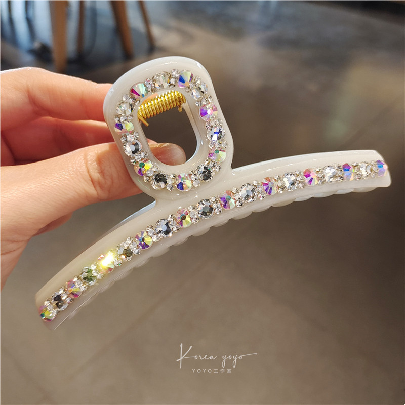 13厘米大号抓夹发饰高级感满钻鲨鱼夹百搭后脑勺盘发夹马尾发卡