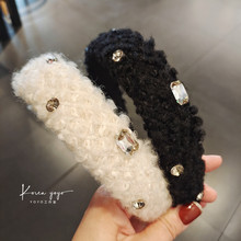 秋冬毛款高级3厘米宽水晶钻防滑镶钻发箍头饰发卡压发饰头箍