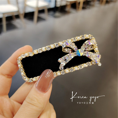 进口水晶网红刘海夹子女边发饰