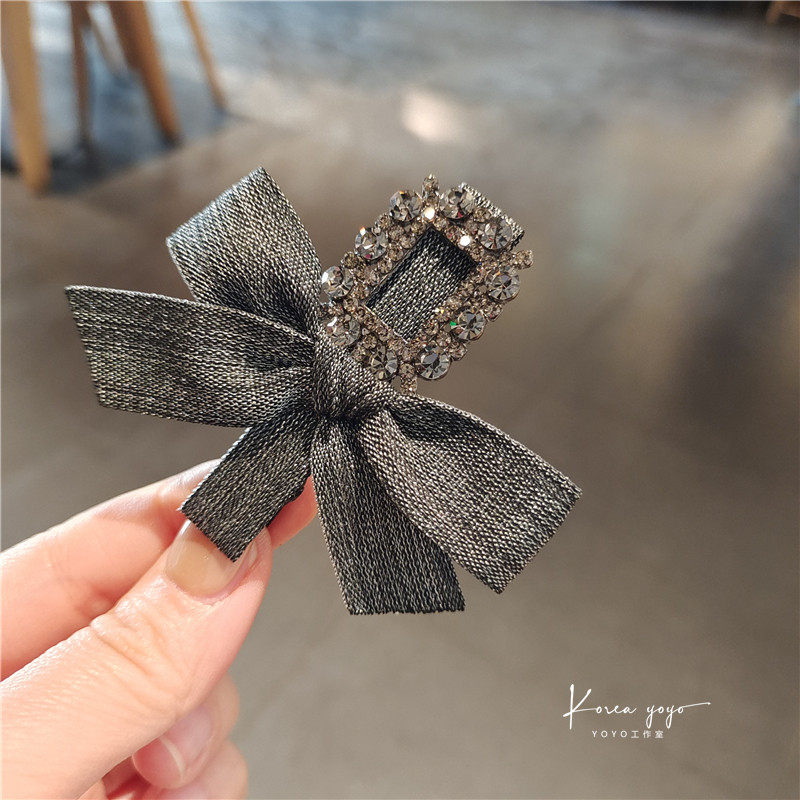 韩国新款发夹高级感水钻蝴蝶结发夹气质侧边刘海鸭嘴夹头饰,饰品/流行首饰/时尚饰品新,发饰,淘宝优惠券,粉丝福利购,淘宝优惠卷