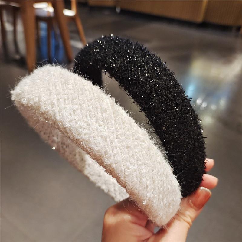 高颅顶小香风高级感秋冬毛款发箍头箍防滑舒适压发发卡发饰头饰