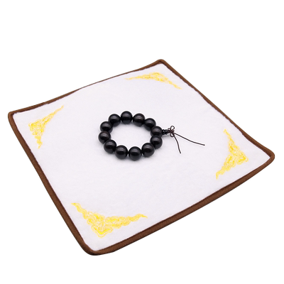 柜台首饰展示布黑白色玉石翡翠