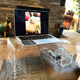 亚克力笔记本电脑增高架适用于办公桌床和咖啡桌带有可拆手机支架