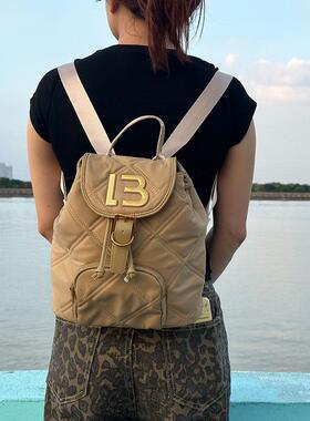 Bimba y lola西班牙新款女士双肩包 尼龙绣花背包时尚大容量书包