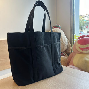 LULU新款购物袋运动包瑜伽健身包 休闲帆布双肩背书包托特包女士