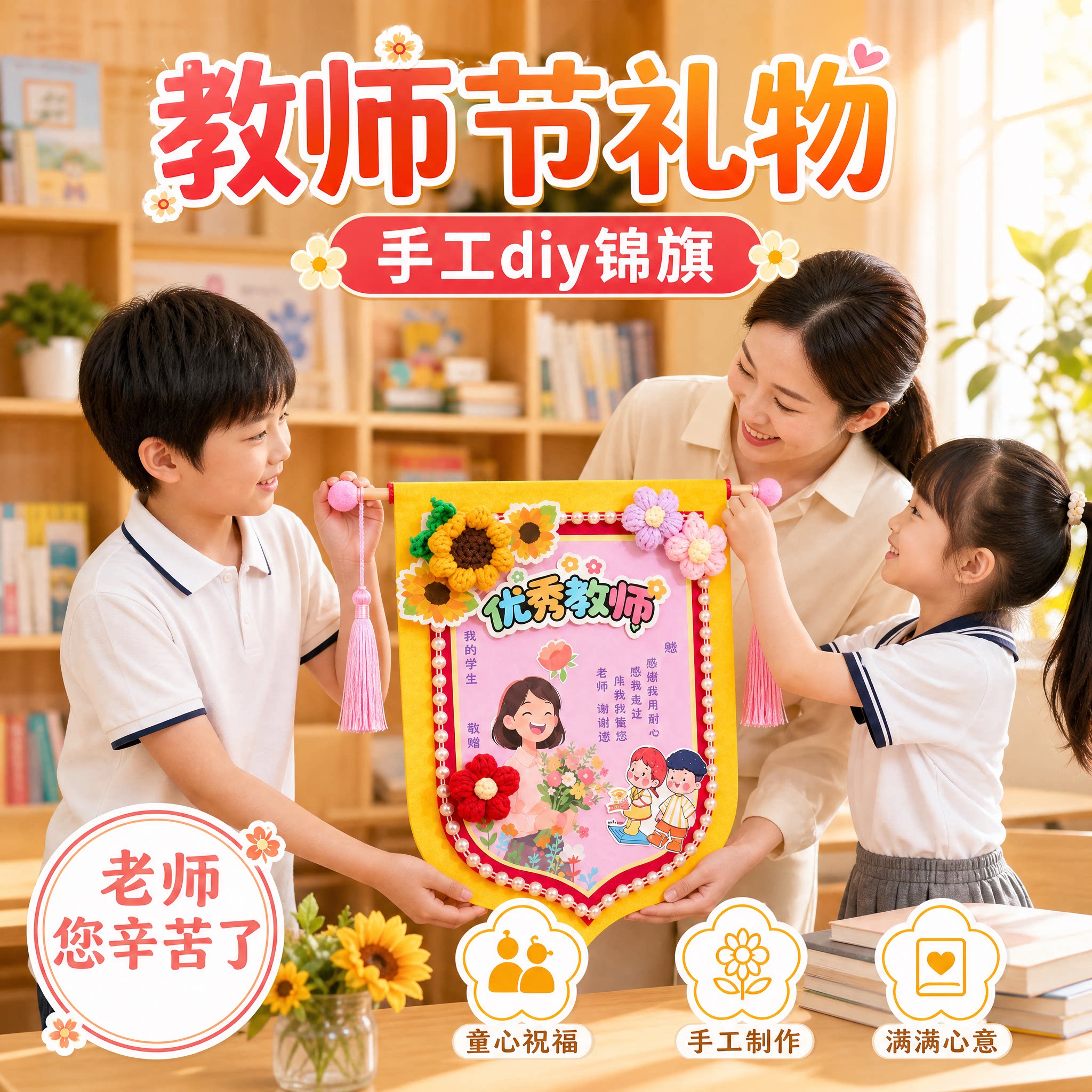 教师节礼物送老师创意礼物锦旗图片