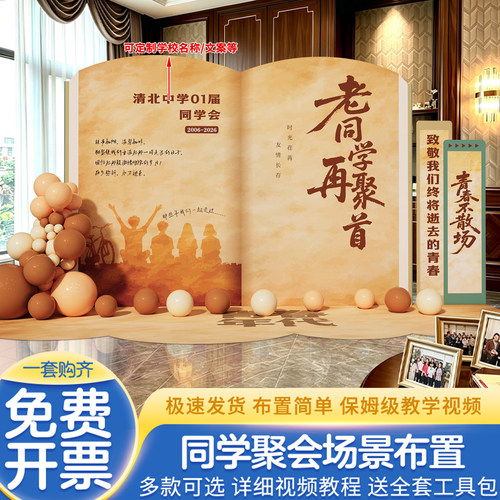 20年同学聚会会场布置背景墙kt板
