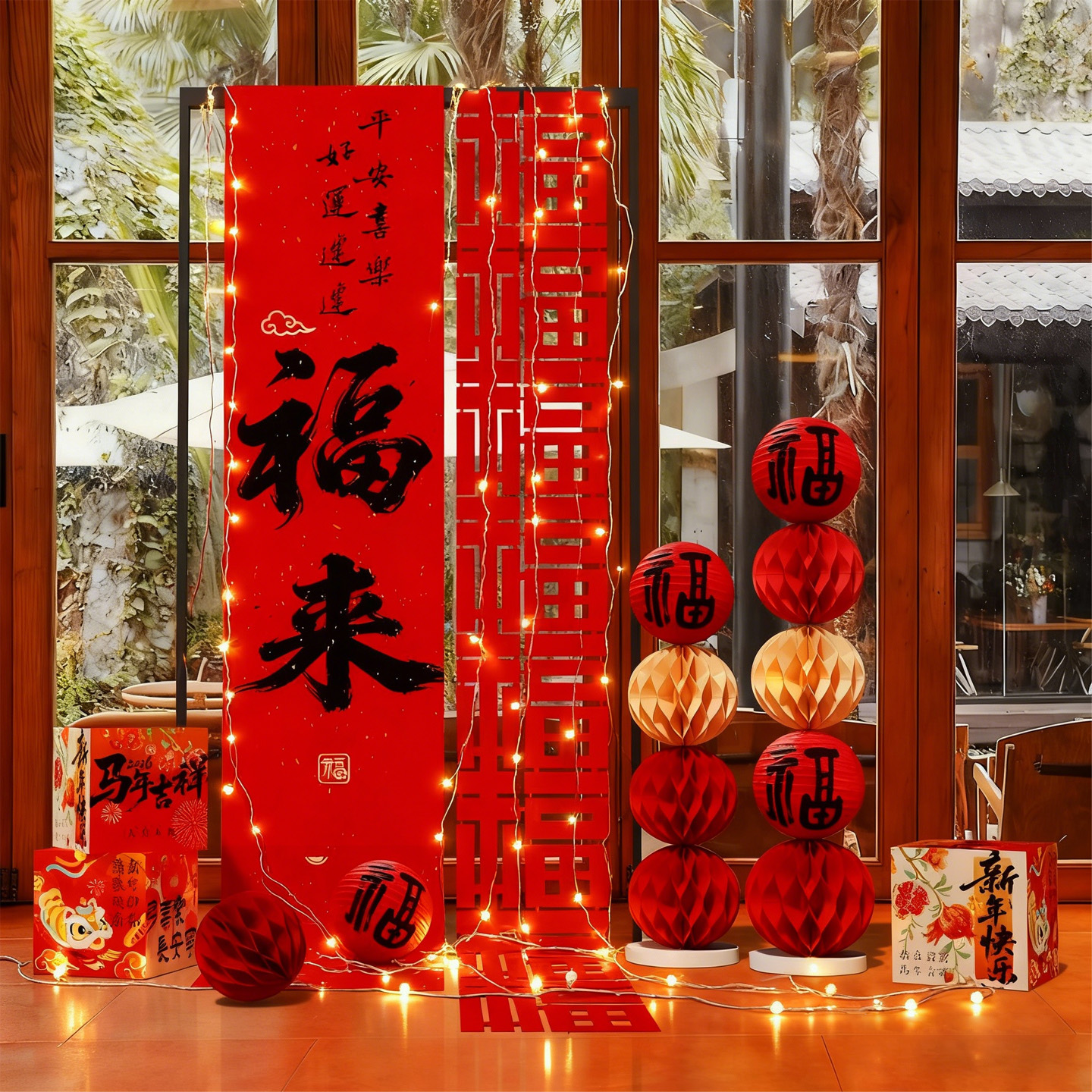 2026新年氛围装饰品盒子摆件kt板