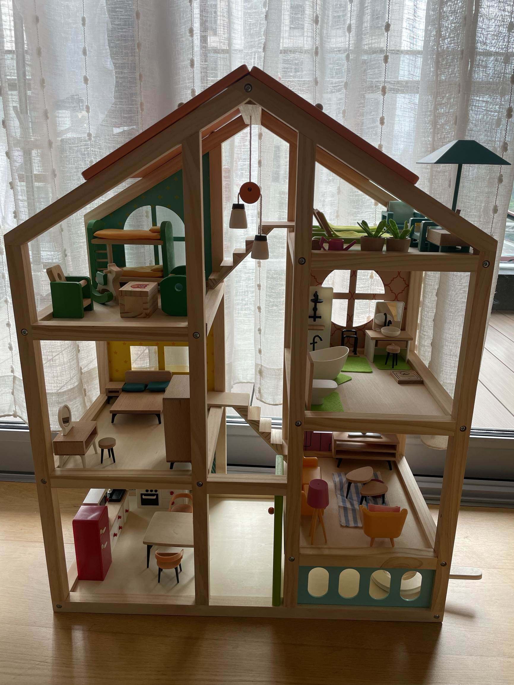 jd出口娃娃屋过家家玩具男女孩豪华别墅玩具屋木质城堡diy大房子