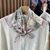 珍奇乐园双面同色真丝丝巾女春夏季 百搭100%桑蚕丝70cm中方巾