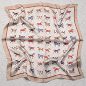 群马接龙时尚 印花真丝70cm方巾女夏季 百搭气质100%桑蚕丝丝巾